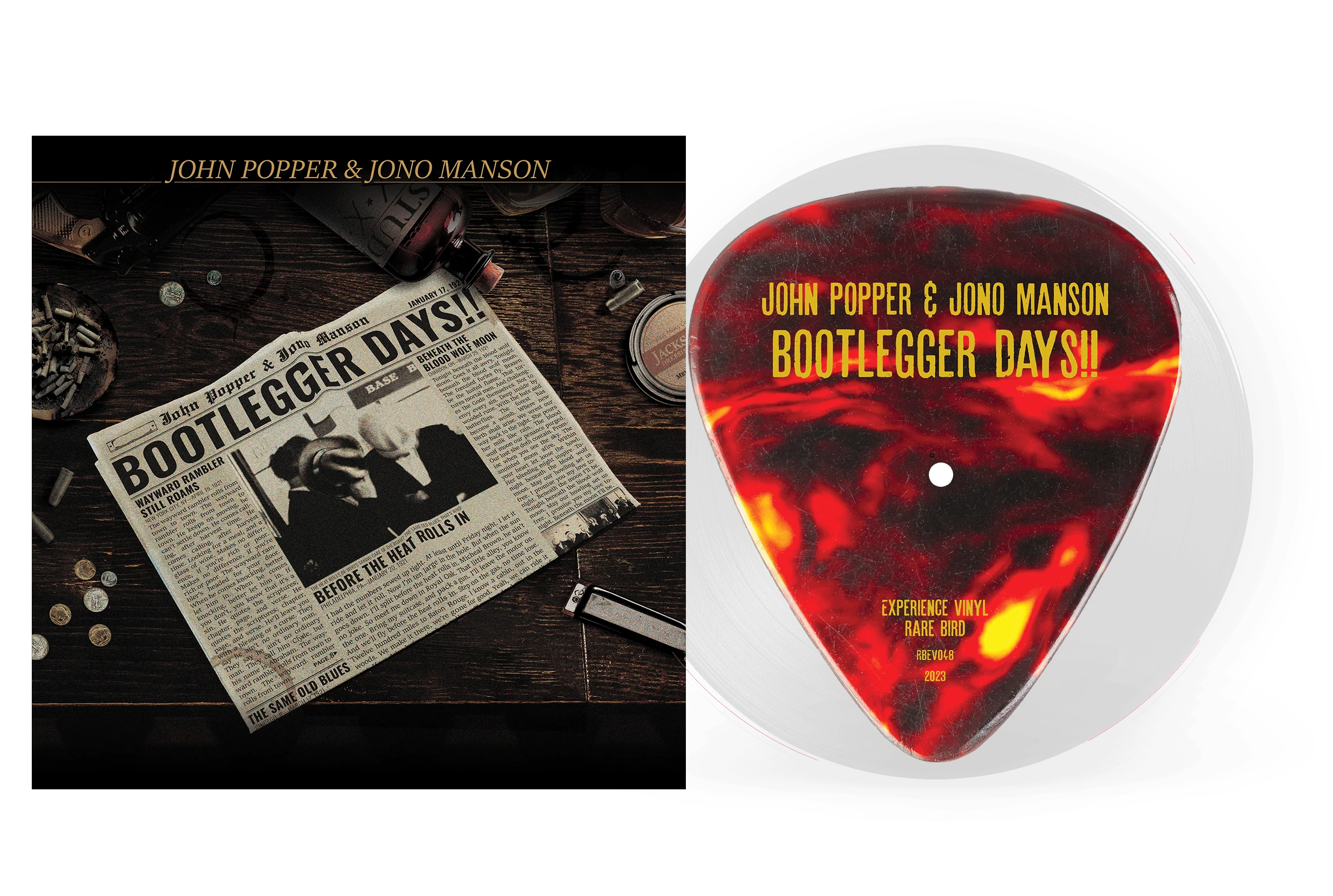John Popper & Jono Manson - Bootlegger Days!! Picture Disc w/ Autograph Vinyl LP