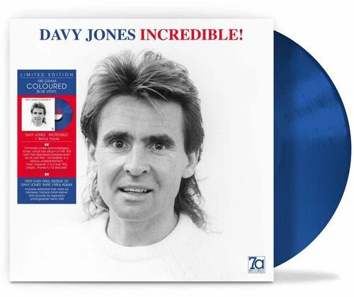 JONES,DAVY - INCREDIBLE - BLUE VINYL Vinyl LP
