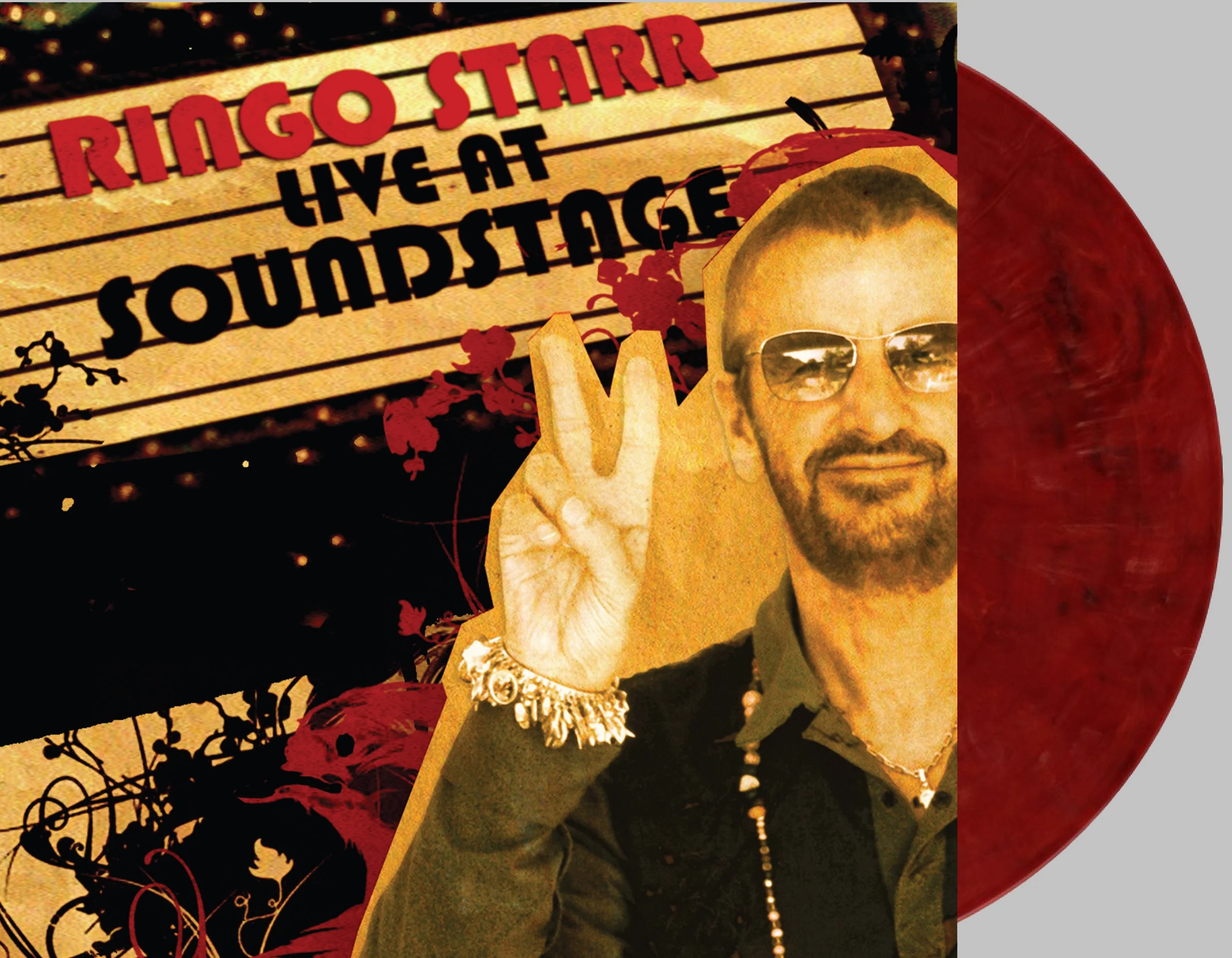 RINGO STARR - LIVE AT SOUNDSTAGE BURGUNDY SWIRL Vinyl LP