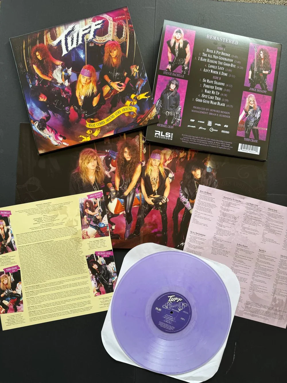 TUFF - WHAT GOES AROUND COMES AROUND REMASTERED 2021 TRANSLUCENT PURPLE Vinyl LP - Image 2