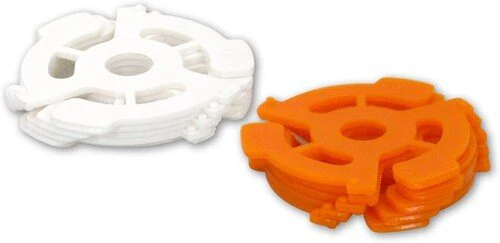 Vinyl Styl® 7 inch 45 RPM Vinyl Record Adapter - Snap In - 10 Pk (Orange/White) - Image 2